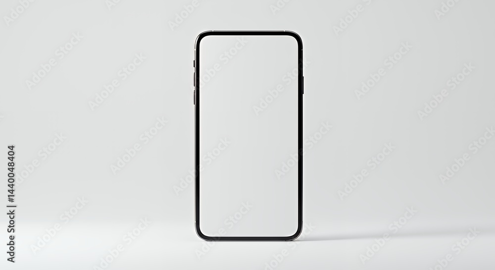 Smartphone Mockup Isolated on White Background with Empty Screen Smartphone Mockup Isolated on White Background with Empty Screen