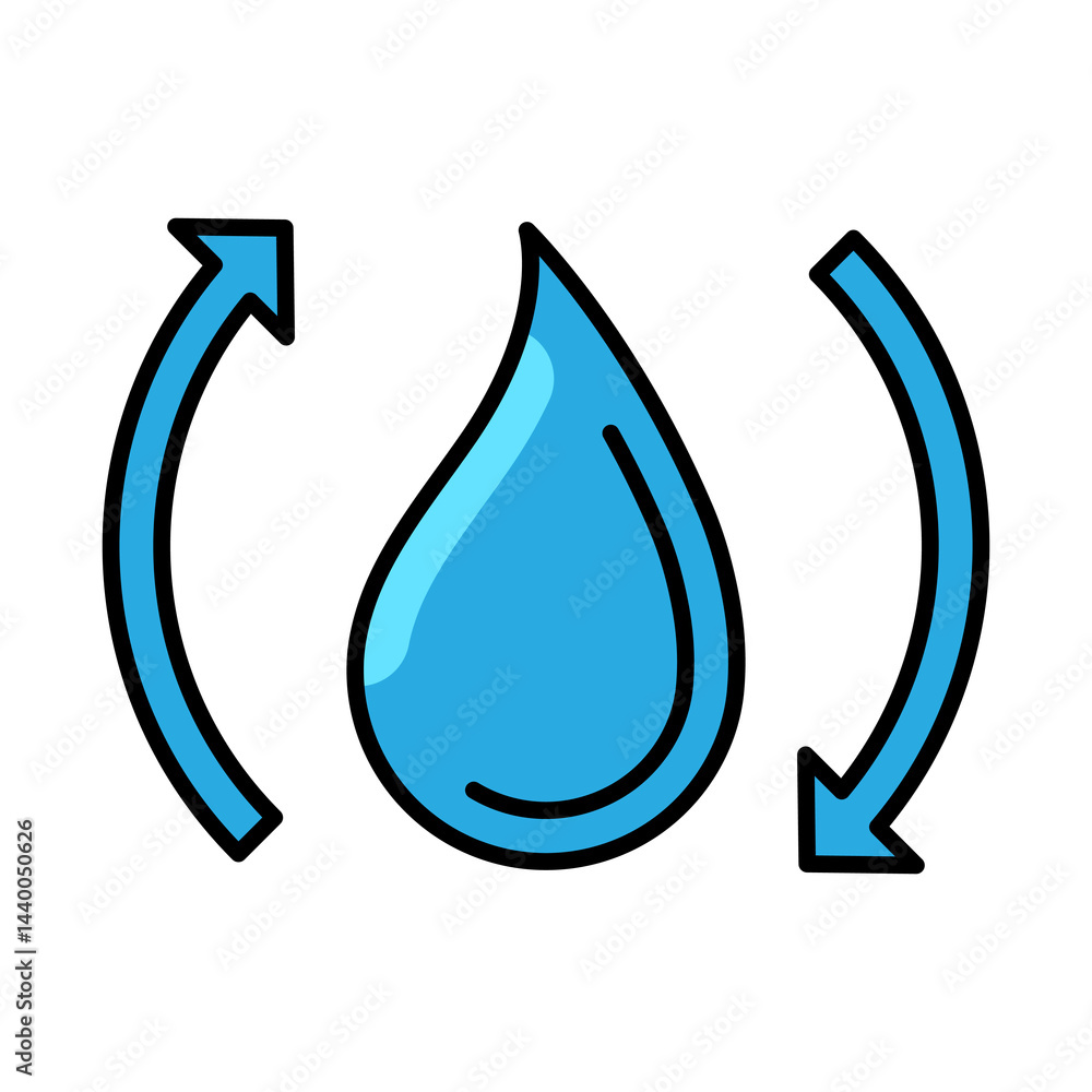 Drop water cycle icon. Aqua or liquid thin line illustration.