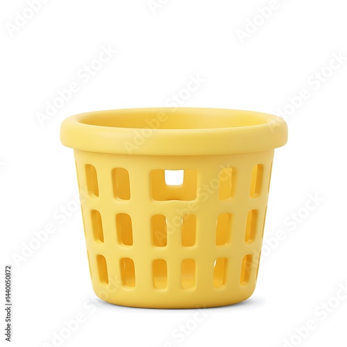 3D Yellow Plastic Laundry Hamper