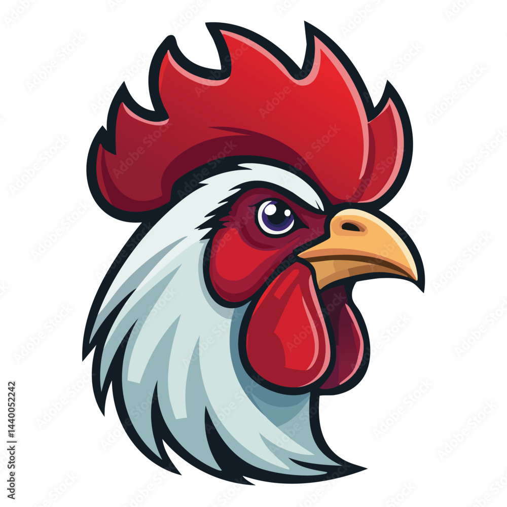 Cartoon Rooster Head Illustration Cartoon Rooster Head Illustration
