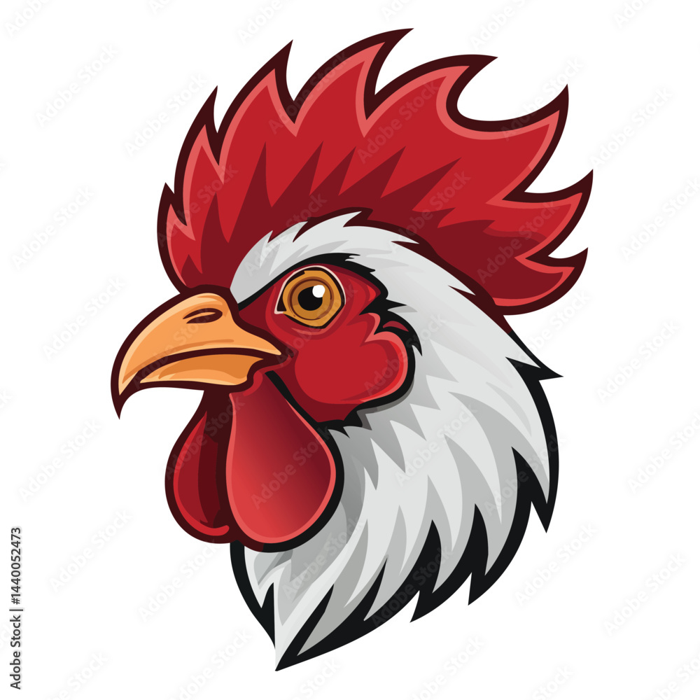 Cartoon Rooster Head Illustration Cartoon Rooster Head Illustration