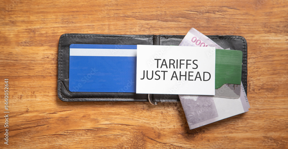 Tariffs Just Ahead. Business concept Tariffs Just Ahead. Business concept