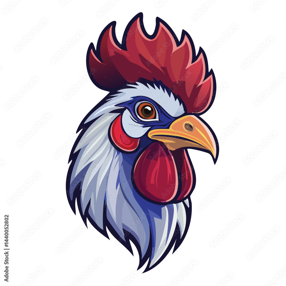 Cartoon Rooster Head Illustration Cartoon Rooster Head Illustration