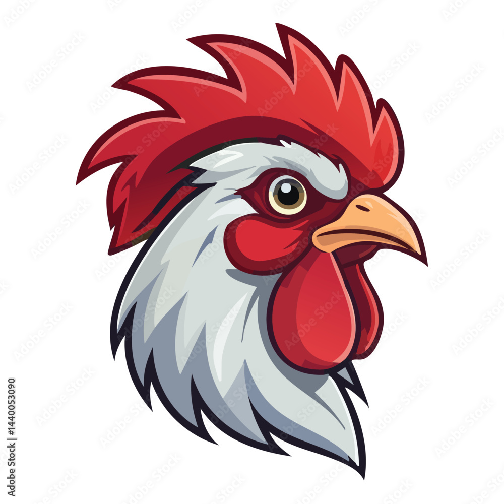 Cartoon Rooster Head Illustration Cartoon Rooster Head Illustration