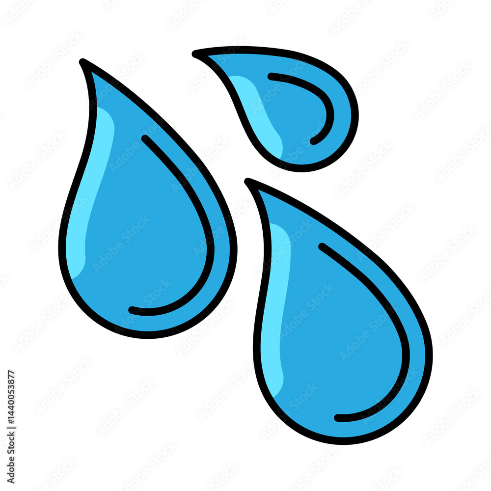 Water drops icon. Aqua or liquid thin line illustration.