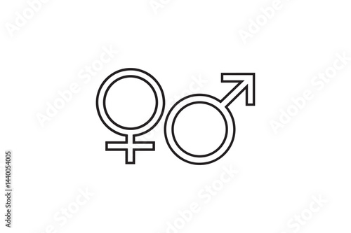Male and female symbol silhouette image made by adobe illustrator.