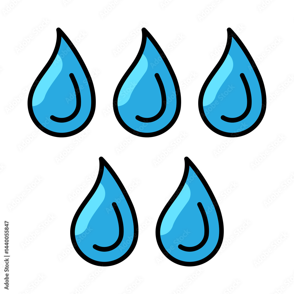 Water drops icon. Aqua or liquid thin line illustration.