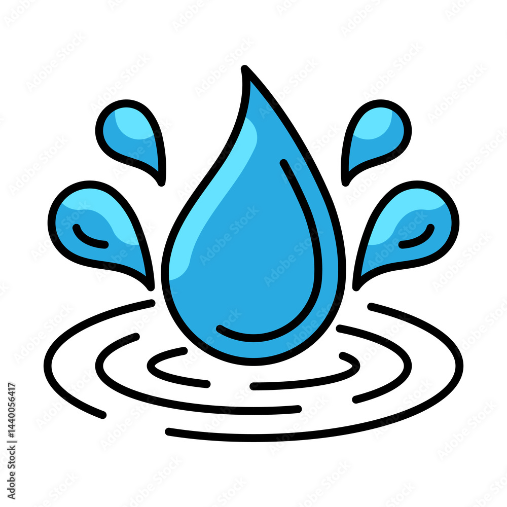 Water drops icon. Aqua or liquid thin line illustration.