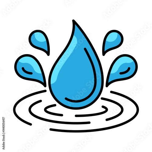 Obraz na płótnie Water drops icon. Aqua or liquid thin line illustration. w salonie