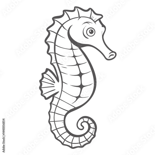 Lined Seahorse Illustration - Hippocampus Erectus
