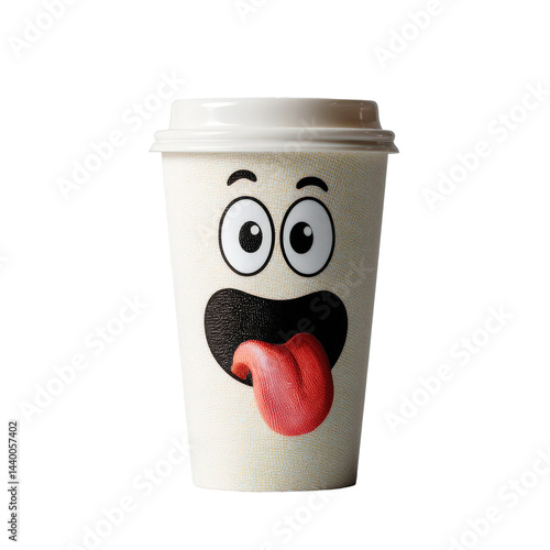 Wallpaper Mural Funny Cartoon Face Coffee Cup Isolated Torontodigital.ca