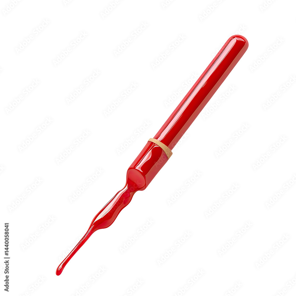 Red, pointed, elongated object Red, pointed, elongated object