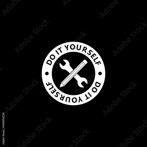 Do it yourself concept icon isolated on black background