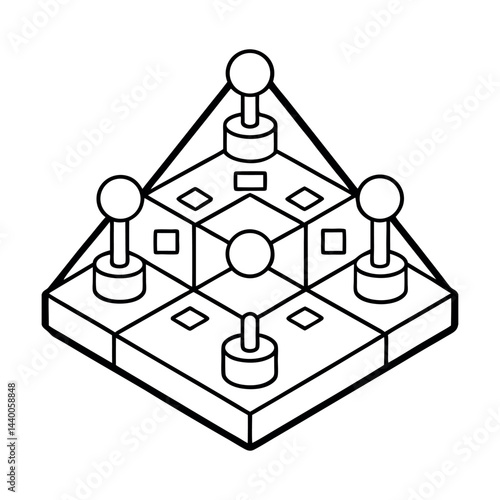 Outline of Board Game Line Art Vector