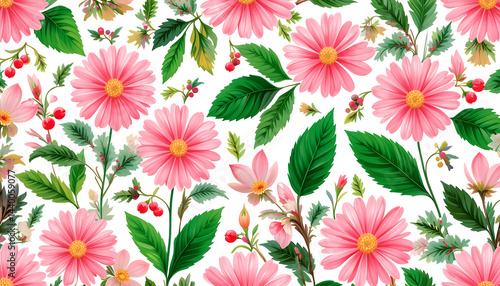 Soft pastel floral illustration featuring blooming flowers on a white background. Perfect for spring designs, wedding invites, or nature-inspired projects.