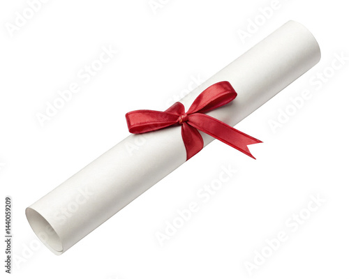  Diploma scroll isolated on a transparent background.