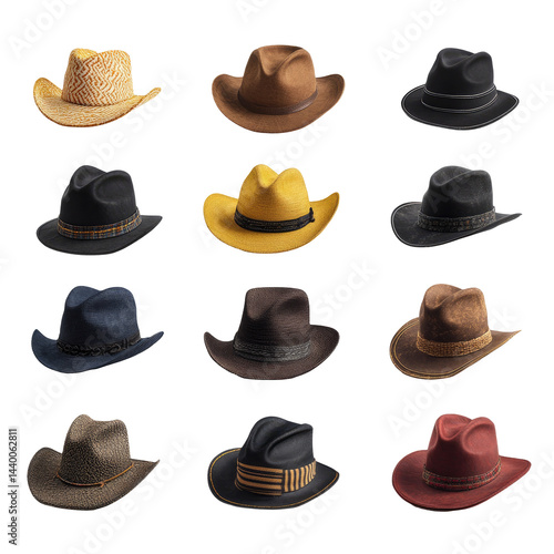 Wallpaper Mural Variety of cowboy hats in different colors and styles (1) Torontodigital.ca