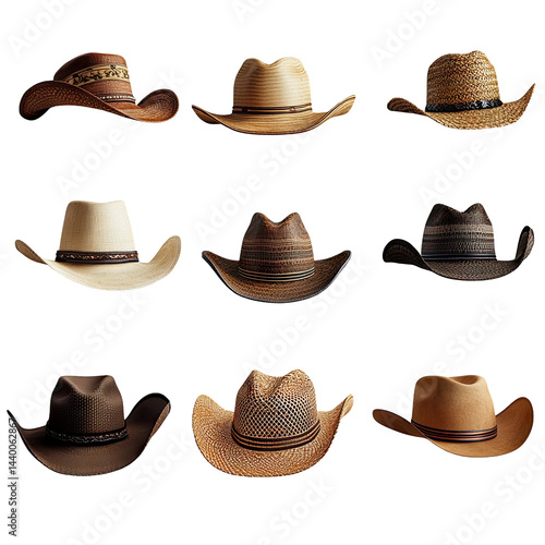 Wallpaper Mural Variety of cowboy hats in different styles and colors Torontodigital.ca
