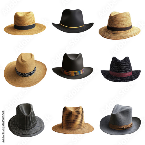 Wallpaper Mural Variety of stylish hats in different colors and textures (1) Torontodigital.ca