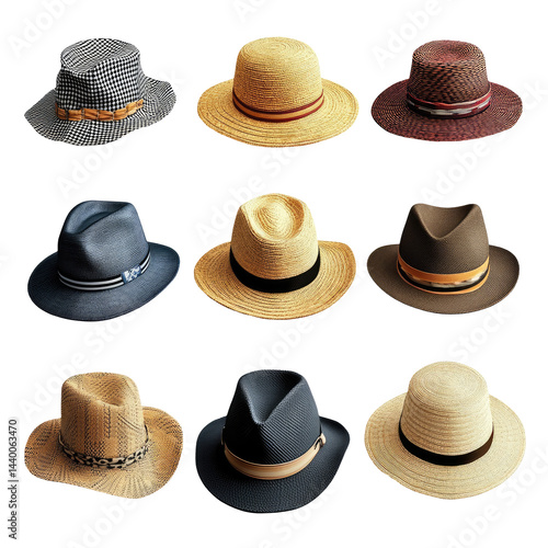 Wallpaper Mural Variety of stylish hats in different colors and materials Torontodigital.ca