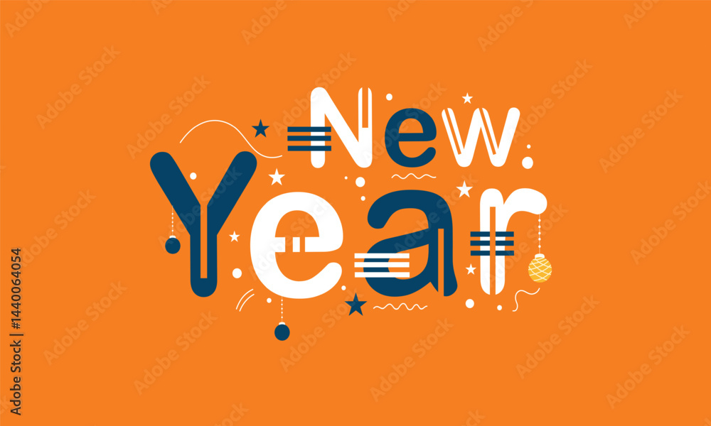 Happy New Year Text with Sparkling Effects Happy New Year Text with Sparkling Effects