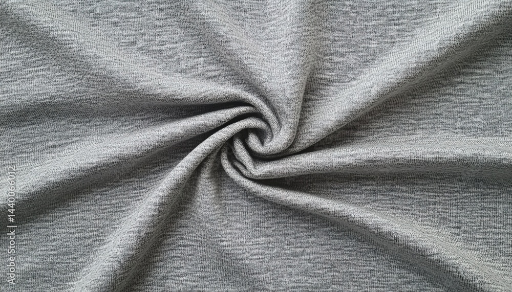 Fototapeta premium Close-up of gray fabric with natural wrinkles and soft texture.