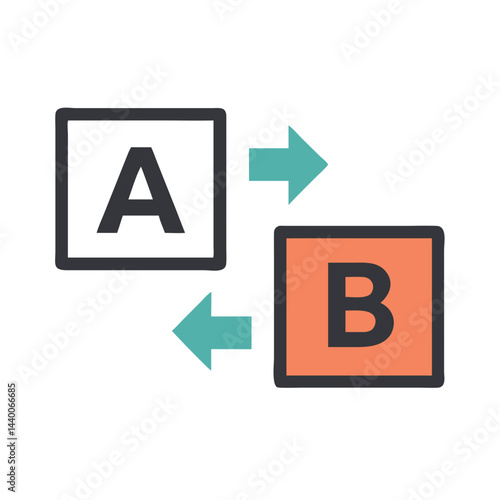 Free Download A/B Test Concept: Process Flow, Information Exchange, Data Transformation, Analysis - GFXLoad