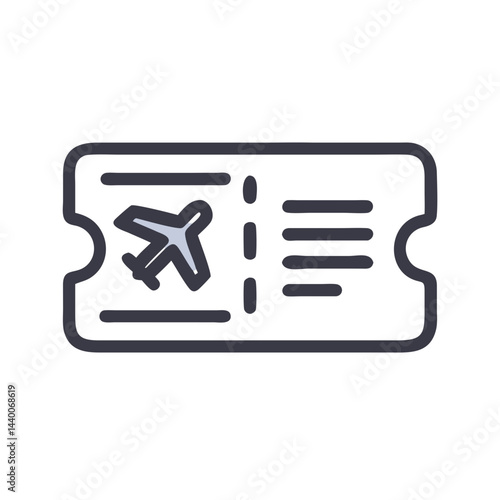 Vector Illustration of a Plane Ticket on a Black Background