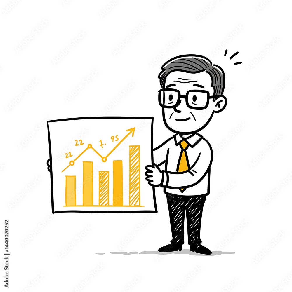 3D businessman holding graph chart 3D businessman holding graph chart