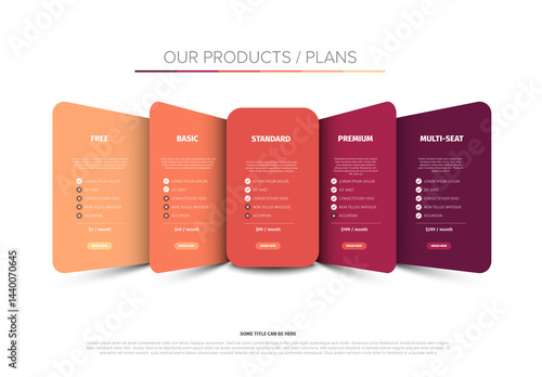 Obraz na płótnie Dynamic Pricing Table for Product Plans or Service Comparison w salonie