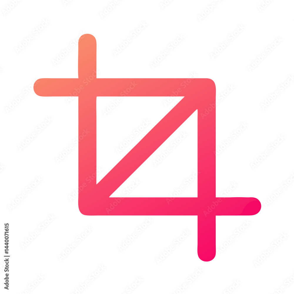 Obraz premium Crop Tool Icon with Gradient, Image Editing, Photography, Design, Pink