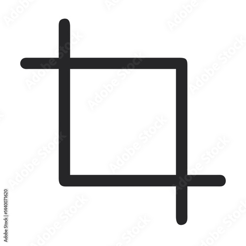 Crop Symbol Vector: Edit Image, Photography, Graphic Design Icon, Isolated