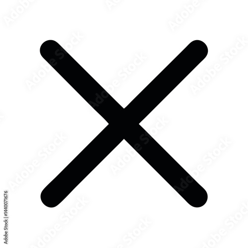 Black X Symbol - Isolated Cross Mark for Graphic Design Elements