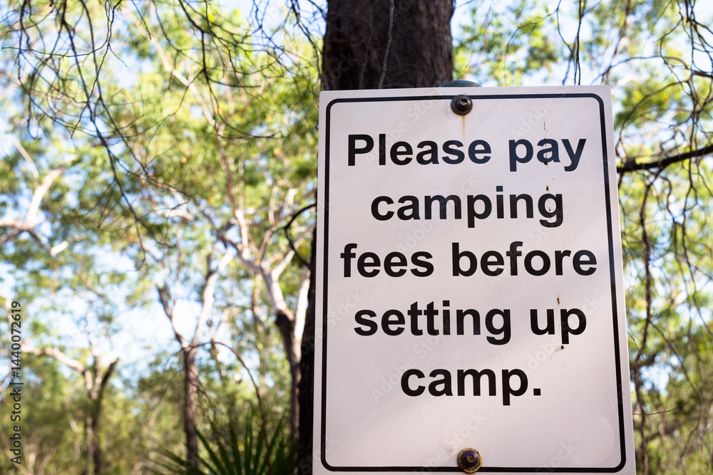 Camping sign in litchfield national park Camping sign in litchfield national park