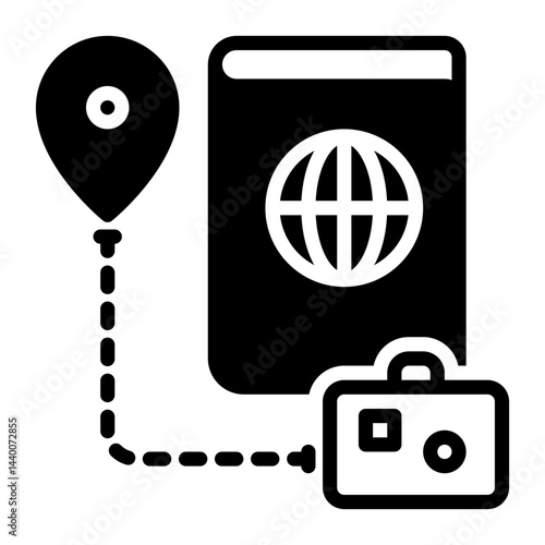 pasport icon, glyph icon style