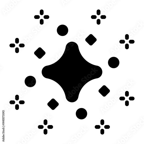 glitter icon, glyph icon style