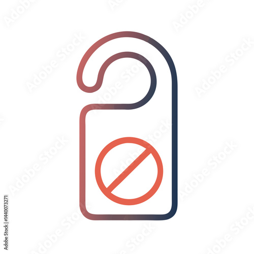 Do Not Disturb Sign Icon with Gradient on Black Background