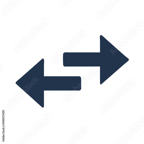 Dark Blue Swap Arrows on Black Background - Direction, Change, Exchange