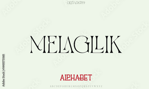 Luxury MELAGLLIK alphabet letters font for logo