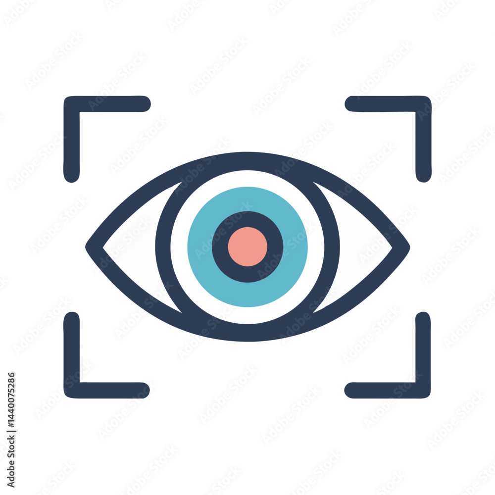 Eye Scan Icon: Biometric Identification, Security, Technology, and Verification