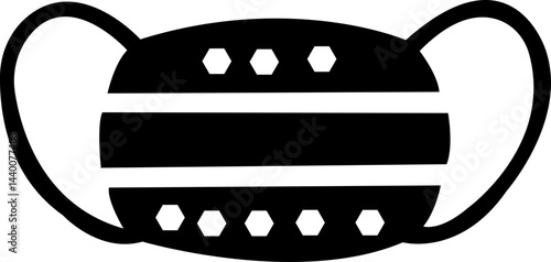 
Mask superhero carnival villain or burger vector icon set. Black masquerade costume eye mask silhouette hidden person face. Simple design incognito party masque shape template illustration. isolated 