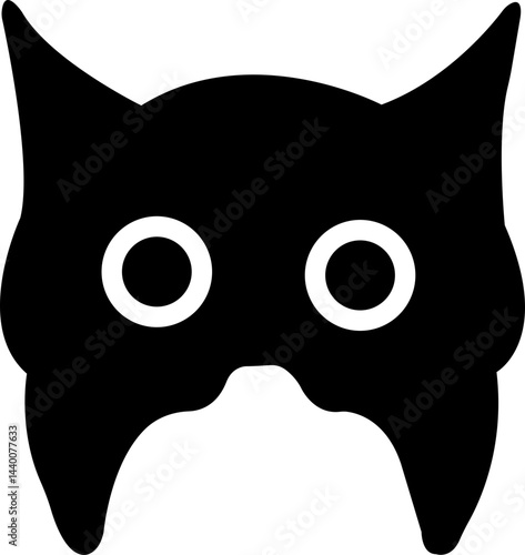 
Mask superhero carnival villain or burger vector icon set. Black masquerade costume eye mask silhouette hidden person face. Simple design incognito party masque shape template illustration. isolated 