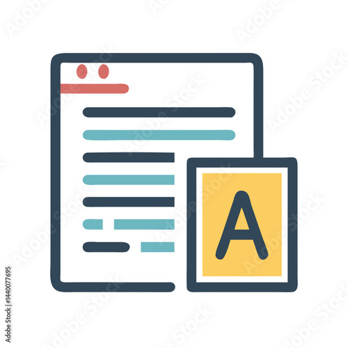 Website interface vector illustration, web page design, font rendering and typesetting.
