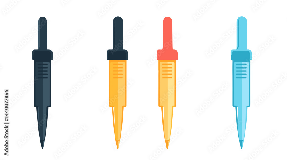 Fototapeta premium Colorful Pipettes Set: Lab Equipment Illustration