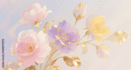 Wallpaper Mural Watercolor flowers bring a soft Torontodigital.ca