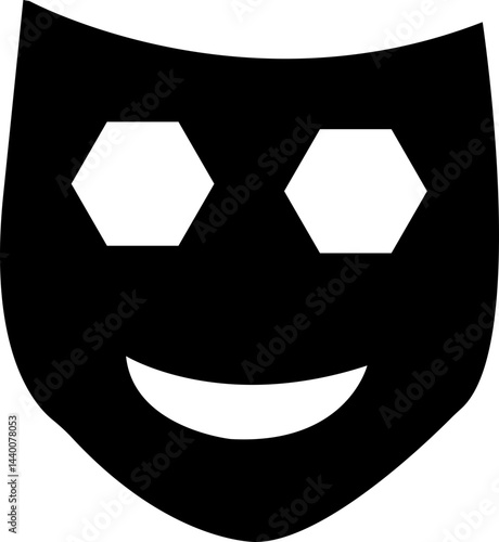
Mask superhero carnival villain or burger vector icon set. Black masquerade costume eye mask silhouette hidden person face. Simple design incognito party masque shape template illustration. isolated 