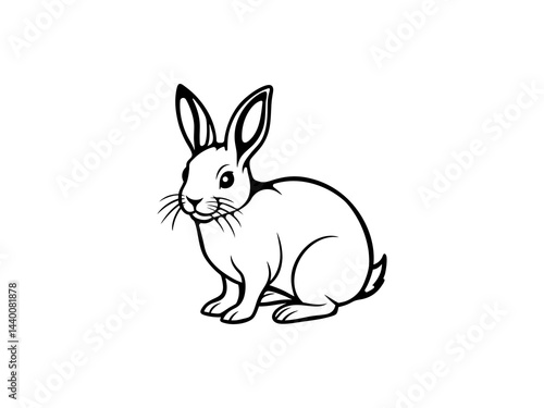 Obraz na płótnie Minimalist Rabbit Line Drawings Adorable Bunny Outline Vector Collection Perfect for Coloring Books, Posters, and Children's Designs.
w salonie