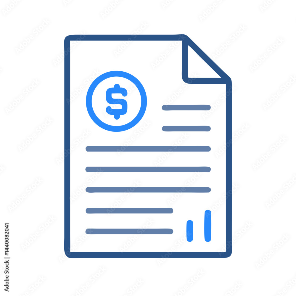 Financial Document Icon: Investment, Economy, and Business Symbol Financial Document Icon: Investment, Economy, and Business Symbol