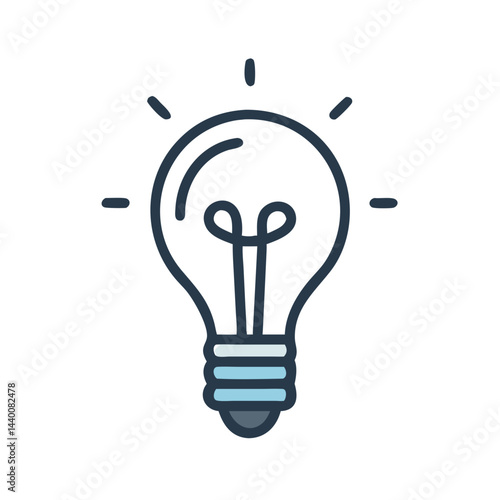 Light Bulb Icon on Black Background: Symbol of Ideas and Innovation