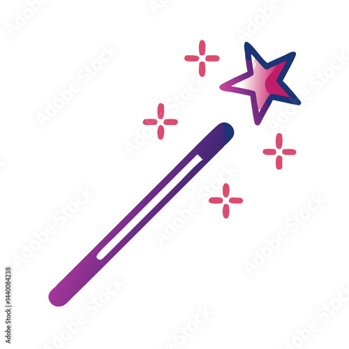 Magic Wand with Star, Magical Powers, Fantasy, and Special Effects Illustration